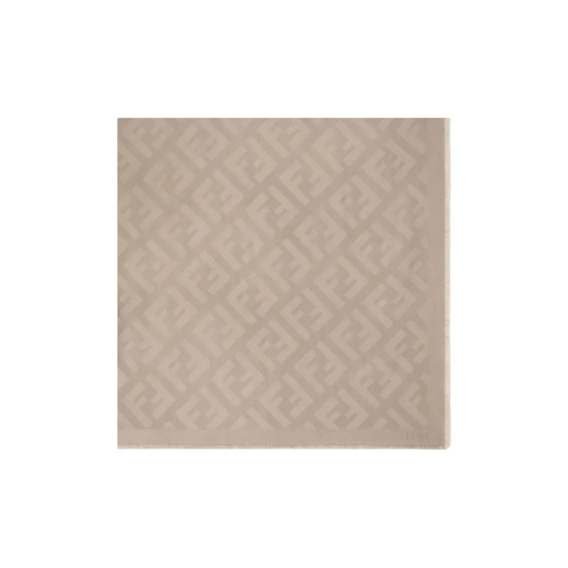 FENDI Ff Monogram Frayed Edge Scarf-1