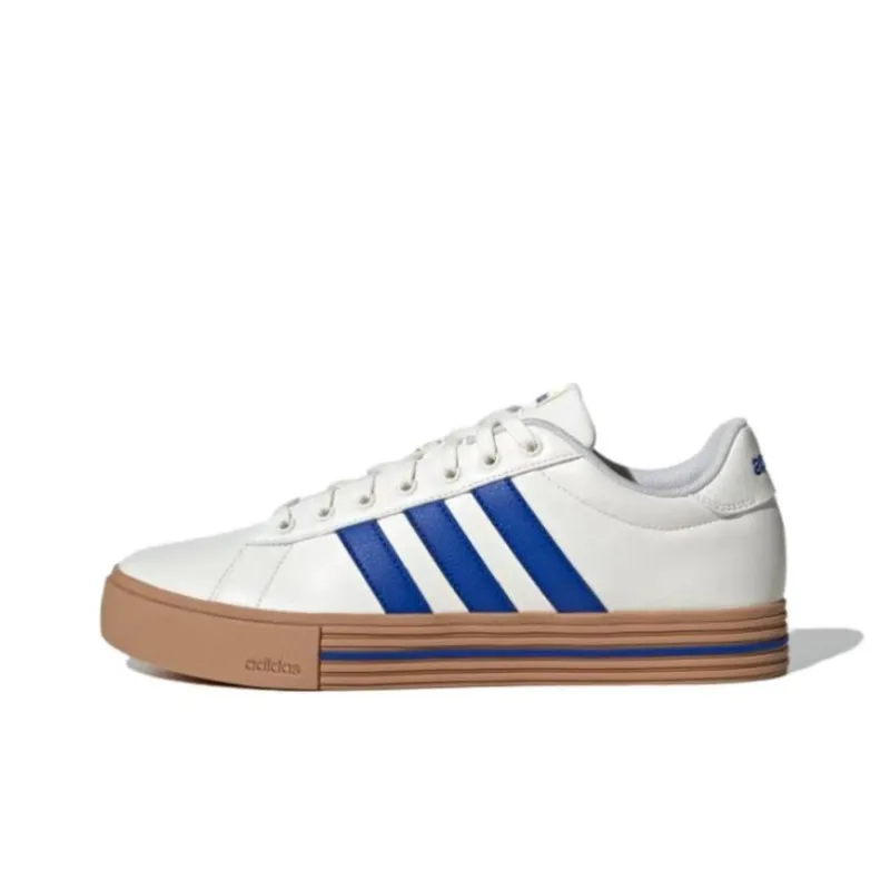 Adidas Anti Slip Wear Resistant Low Top Skateboard Shoes Unisex White Blue-0