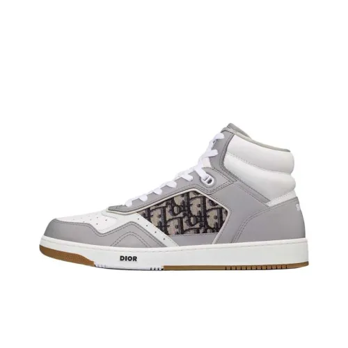 DIOR B27 High-Top Gray White Beige Black DIOR Oblique Jacquard