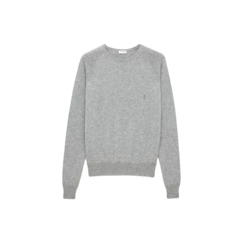 SAINT LAURENT Cashmere Sweaters Men Heather Gray