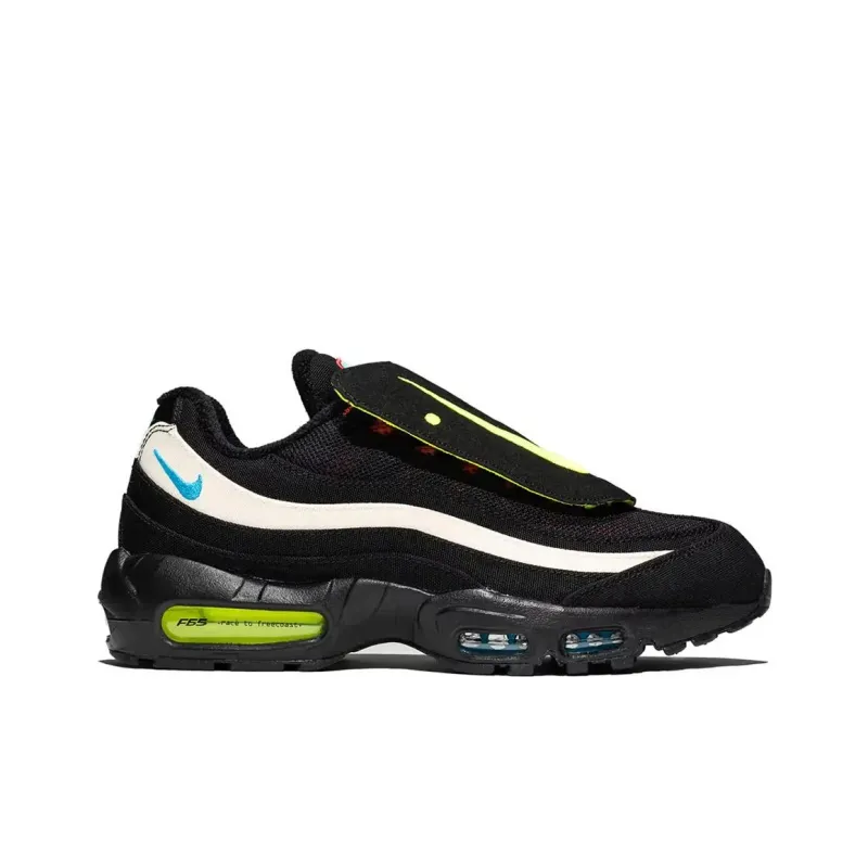 Nike Air Max 95 Anti Slip And Wear Resistant Breathable Low Top Sports Casual Shoes Men's Black White-1