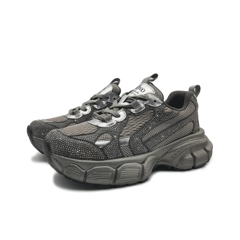 CHOVO Sparkling Galaxy Height Increasing Lightweight Breathable Low-Top Chunky Sneakers Women's-10