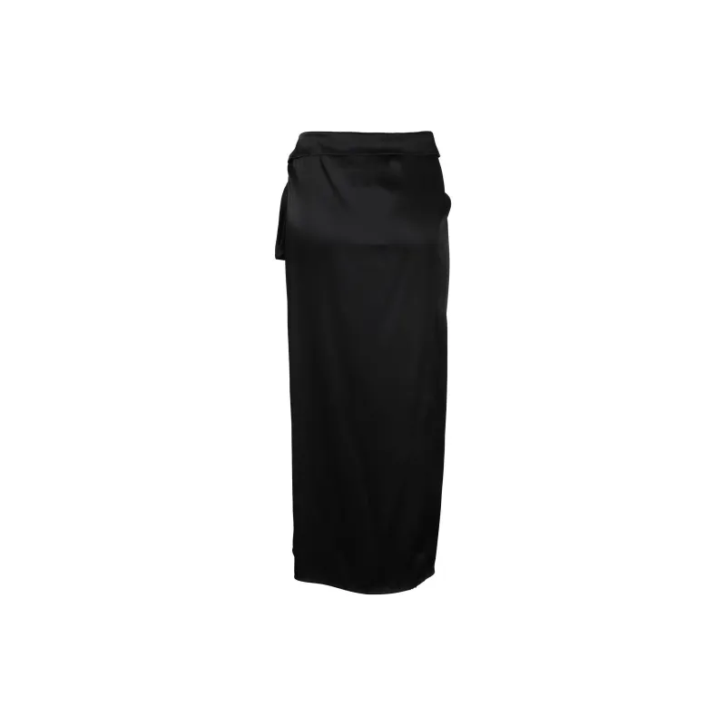 ERIKA CAVALLINI Draped Satin Wrap Skirt-1