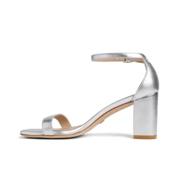 Stuart Weitzman/SW Nudistsong Strap Sandals 7.5cm Women's Silver