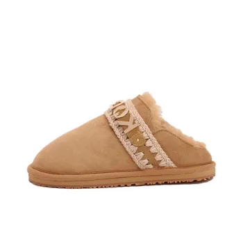 K.D.KENAZ Wrap-toe Slippers Unisex Maillard Style Yellow Brown