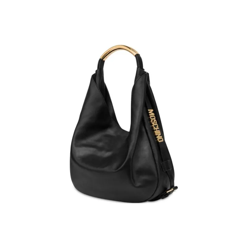 MOSCHINO Leather One Shoulder Handbags Women's Black-1