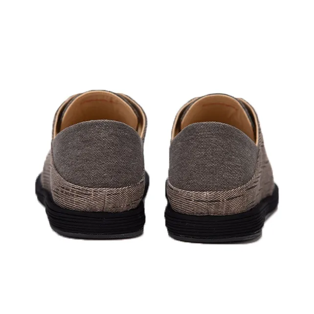 Bian Fumao Men's Casual Shoes Handcrafted Multi Layer Cloth Sole Shoes Men's Brown-3