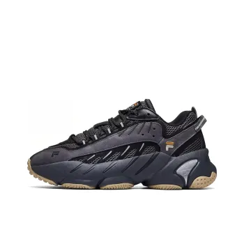 FILA FUSION ADE Cushioned Wear Resistant Breathable Low Top Running Shoes Men's Black
