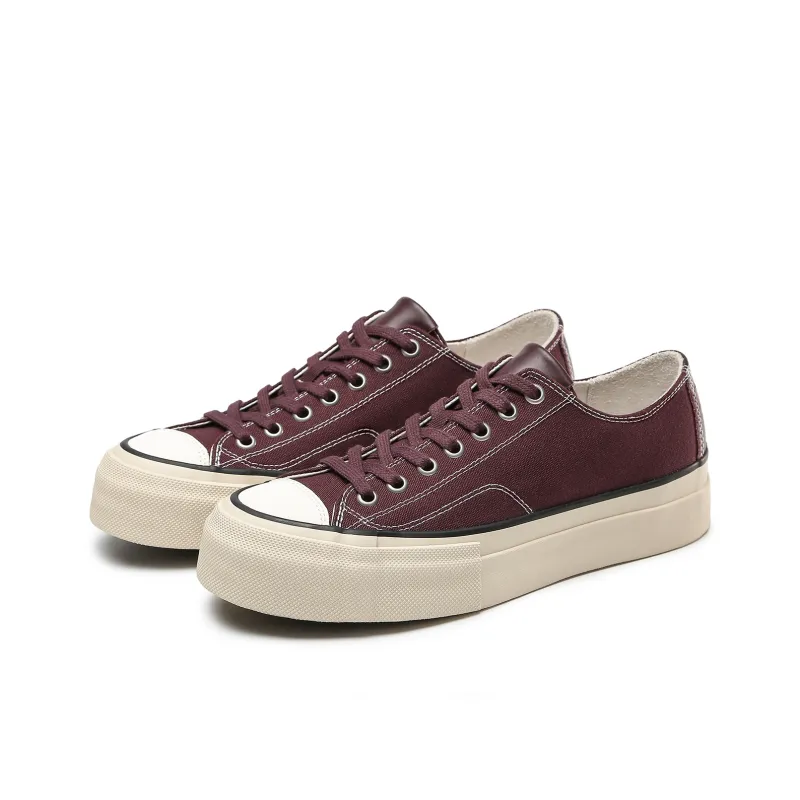 TC Tcmade 005 Wear-Resistant Low-Top Canvas Shoes Unisex Burgundy-2