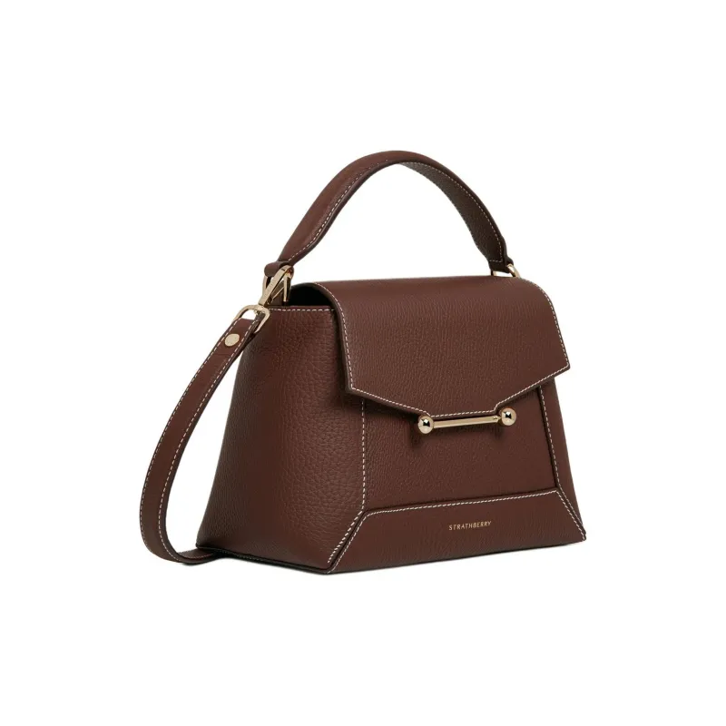 Strathberry Grained Calfskin Shoulder Bag Crossbody Bag Handbag Women's Chocolate With Vanilla-1