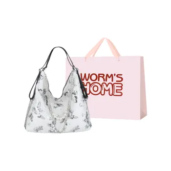 Worm's Home PU Backpack Women's Silver/Black/Pink