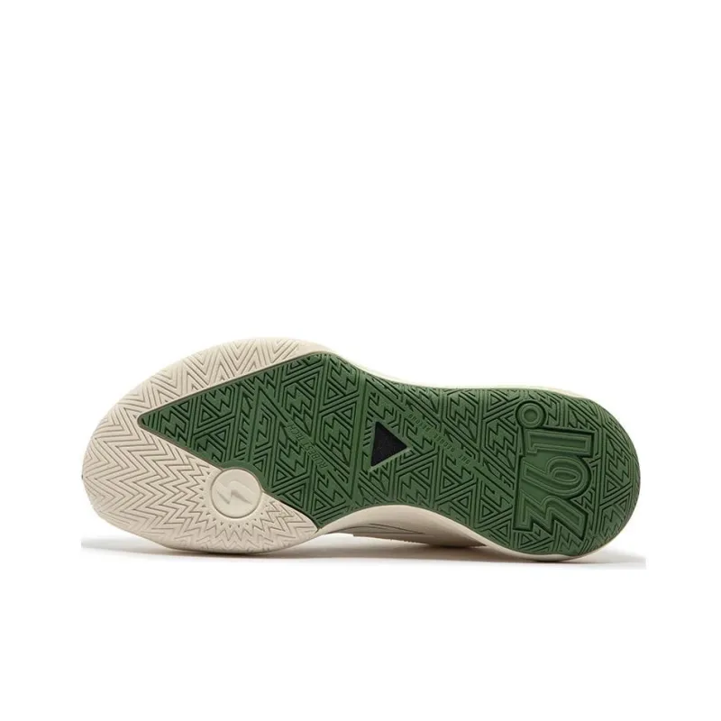 361° Durable Cushioning Low-Top Basketball Shoes Men's Beige Green-4