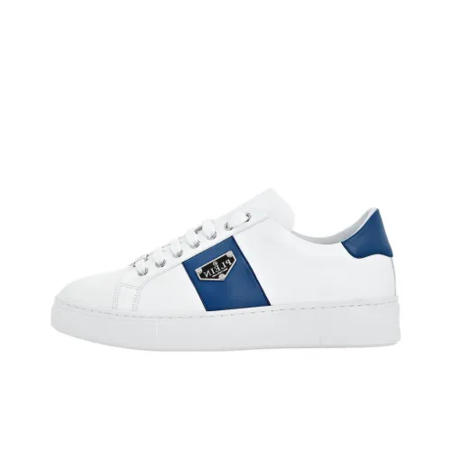 PHILIPP PLEIN Lo-Top Skateboard Shoes Unisex Low-Top White/Blue