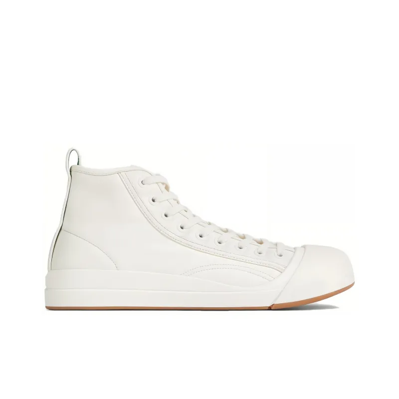 Bottega Veneta Vulcan High Top Skateboard Shoes Men's White-1