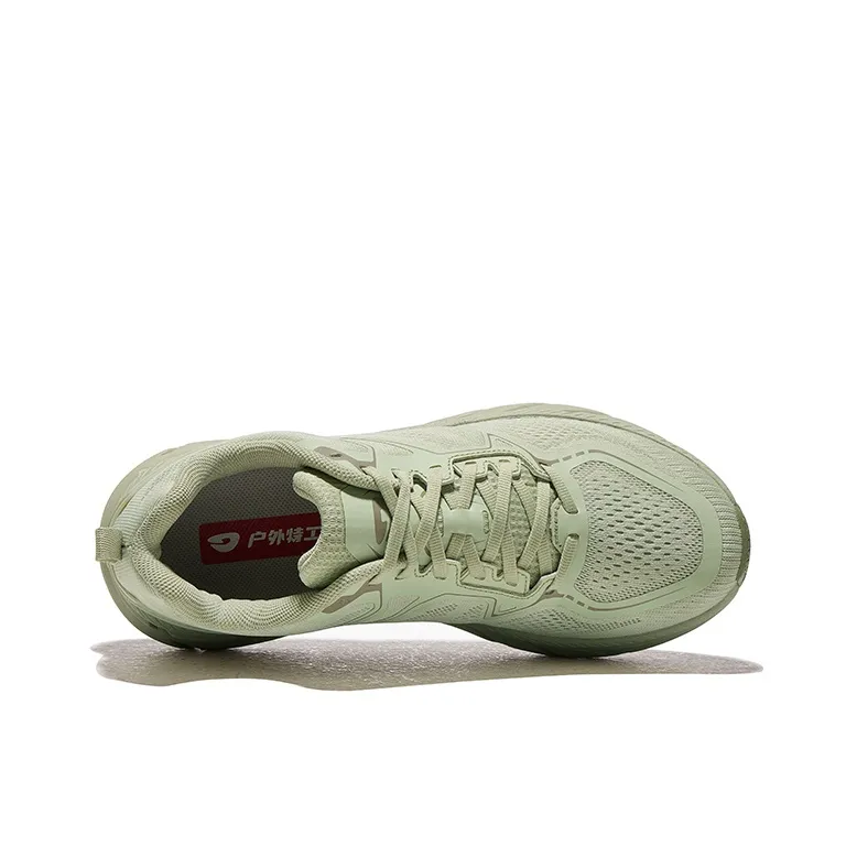 HOT POTATO Cushioned Wear Resistant Lightweight Breathable Low Top PO EVA Running Shoes Unisex Gray Green-4