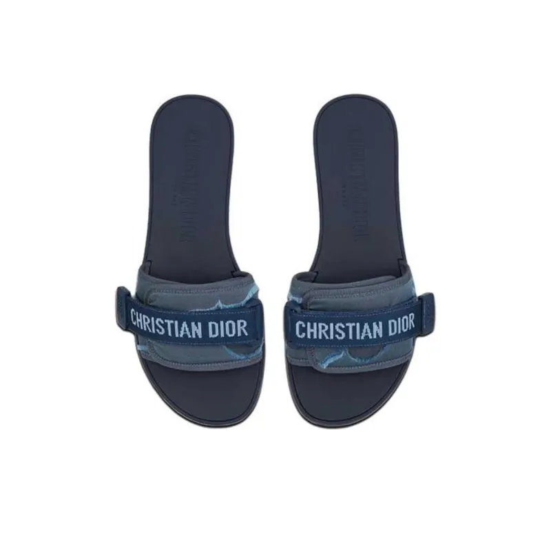 DIOR DIORevolution Slide Slippers Women's Blue-4
