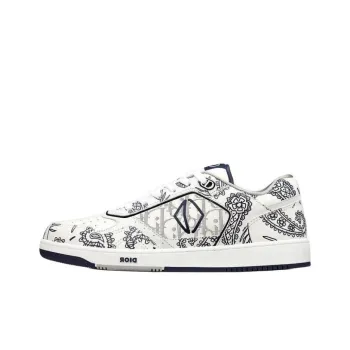 DIOR B27 Low White Navy Blue Cd Paisley White DIOR Oblique