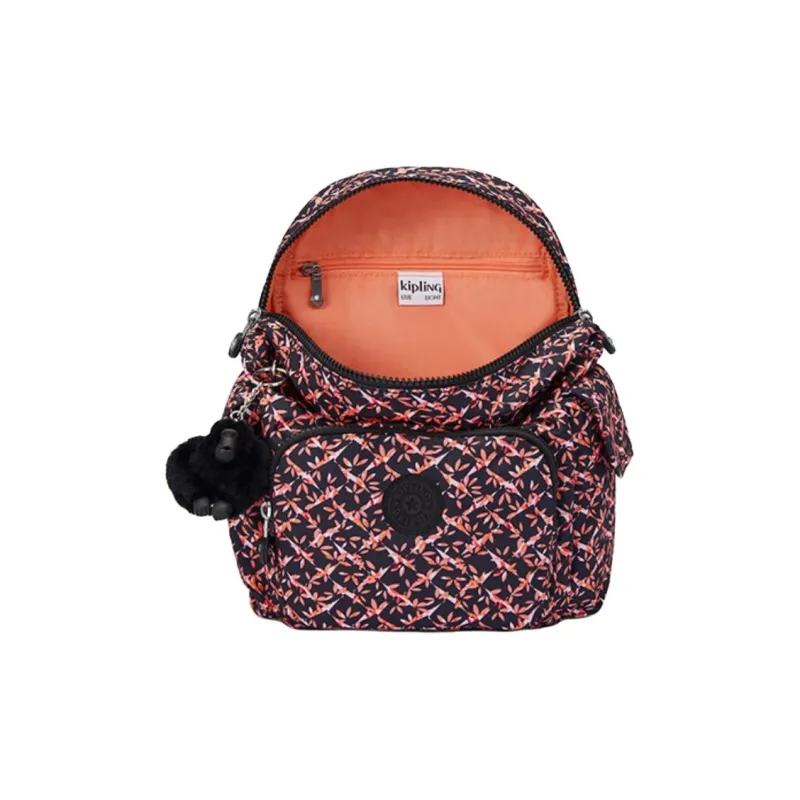 Kipling Polyester Backpack Small Size Women's Black Red-3