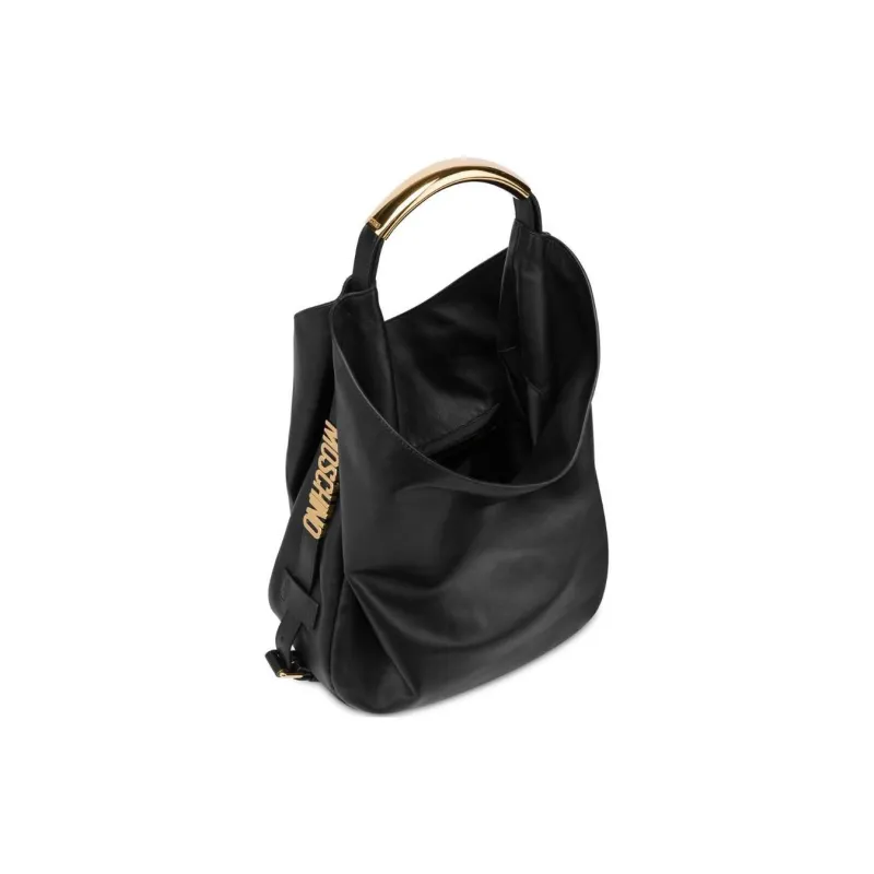 MOSCHINO Leather One Shoulder Handbags Women's Black-2