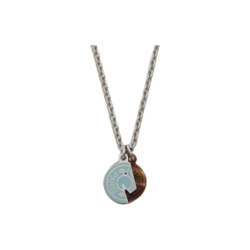 HERMES Buffalo Horn Necklaces Men's Black/Klein Blue/Light Blue/White/Orange/Dark Blue/Red/Brown/Peach Pink-2