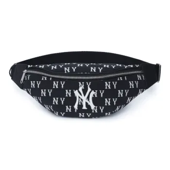 MLB Polyester Combo Bag One Shoulder Crossbody Fanny Pack Zip Closure Bag Regular Unisex Black