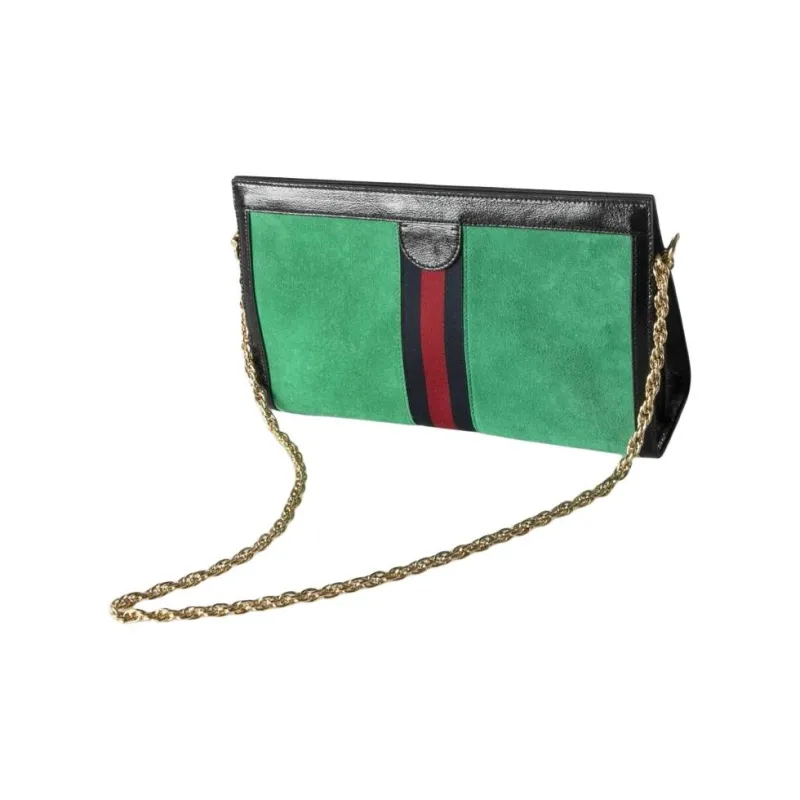 GUCCI Ophidia Suede Cow Leather Crossbody Bag Shoulder Bag Women's Green-1