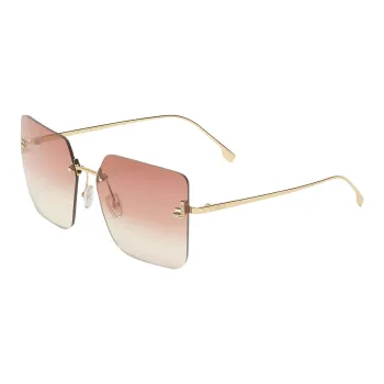 FENDI Metal Irregular Shape Sunglasses Women's Gold