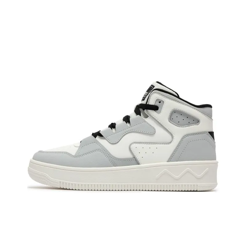 361° Anti Slip Wear Resistant High Top Skateboard Shoes Men's White Gray-0