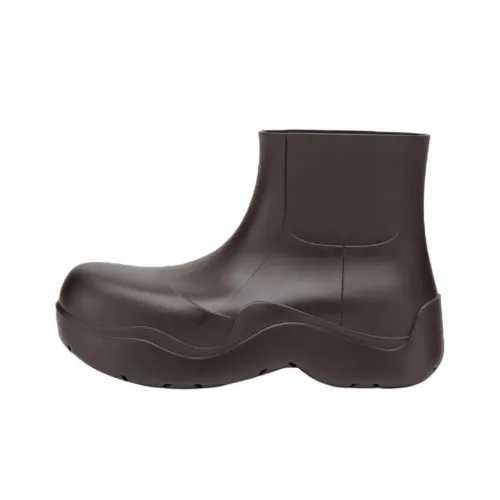 Bottega Veneta Puddle Ankle Boots Men Coffee