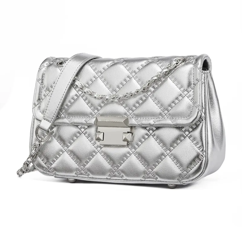RED DRAGONFLY Cow Leather Crossbody Bags Shoulder Bags Regular Women's Silver/Ecru/Black-0