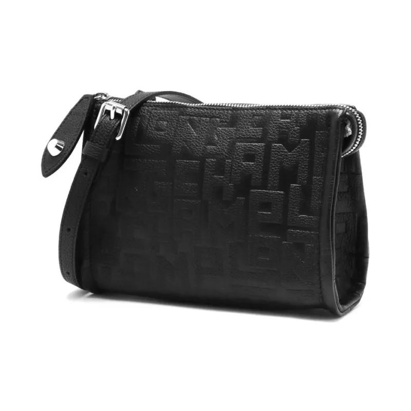 LONGCHAMP Leather Shoulder Bag Crossbody Bag Small Size Women's Black-1