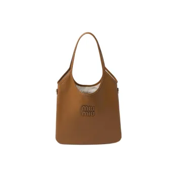 MIU MIU Leather Tote Bag, Shopping Bag, Handbag Women's Cognac