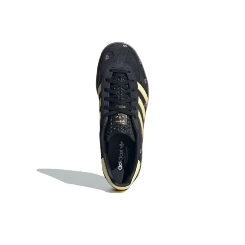 Adidas Originals Gazelle Indoor Core Black Almost Yellow Floral Women's-4