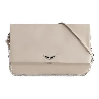Zadig & Voltaire Calfskin One Shoulder Crossbody Clutches Extra Large Women's Ecru