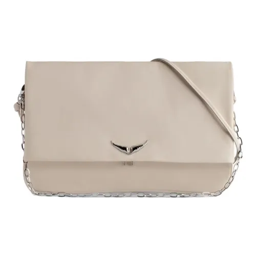 Zadig & Voltaire Calfskin One Shoulder Crossbody Clutches Extra Large Women's Ecru