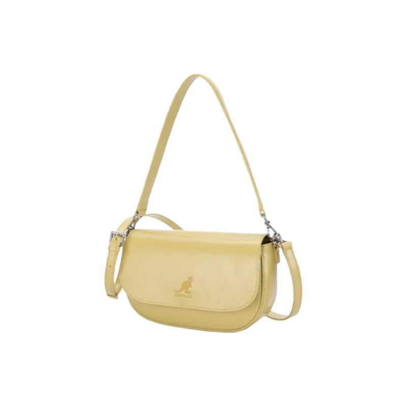 KANGOL Synthetic Leather Portable Crossbody Bag Shoulder Bag Women's Mustard-1