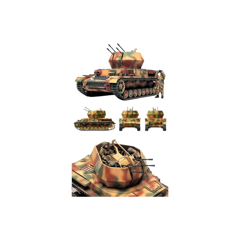 Tamiya Military Model Size 4 Tank Anti Aircraft 1 48 Model Kits-5