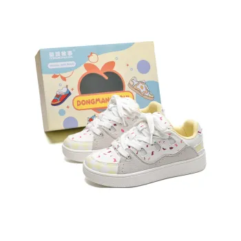 Anime Story Anti-Slip Wear-Resistant Lightweight Breathable Low-Top Skateboard Shoes Women's Cranberry