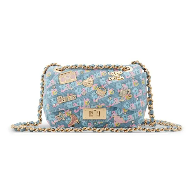 ALDO Barbie Co Branded Princess Cotton Shoulder Bag Women's Light Blue-0