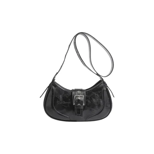 Carksky PU Portable Crossbody Bag Shoulder Bag Regular Women's Black/Silver