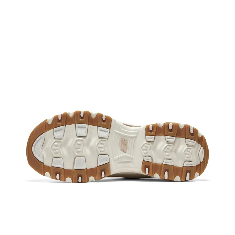 Skechers D'LITES SR Cushioning, Slip Resistant, And Abrasion Resistant Low Top Chunky Sneakers Women's Beige-6