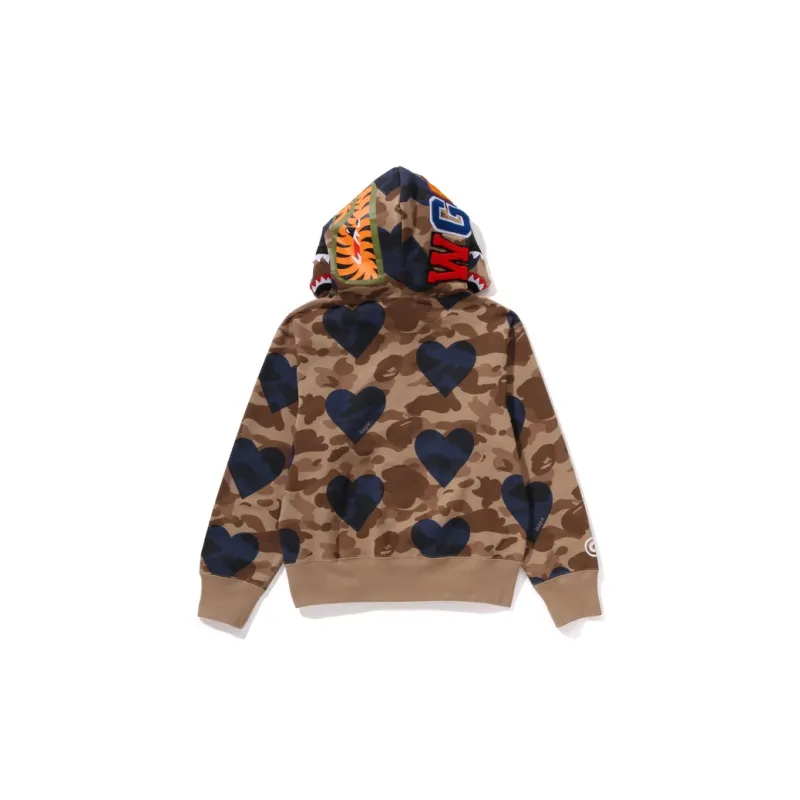 Bape A BATHING APE Women's I Love Bape Half Zip Sweatshirt Gray-2
