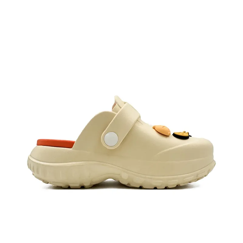 OUBT EVA Odor Resistant Abrasion Resistant Slip Resistant Wrap toe Slippers Women's Beige Orange-1