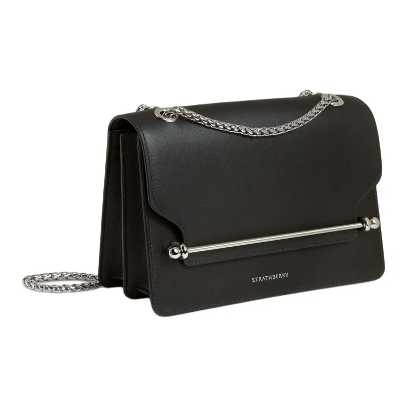 Strathberry Cow Leather Shoulder Bag Crossbody Bag Women's Black-1