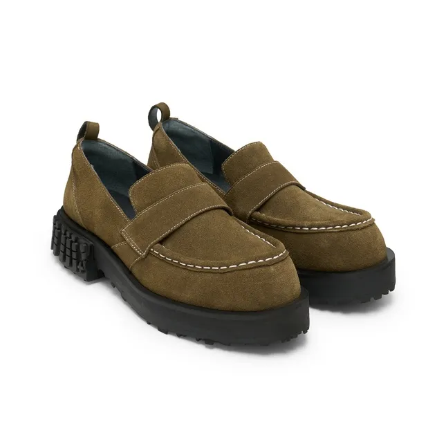 Lost In Echo Loafers Women's Black Brown Worn/Army Green-8