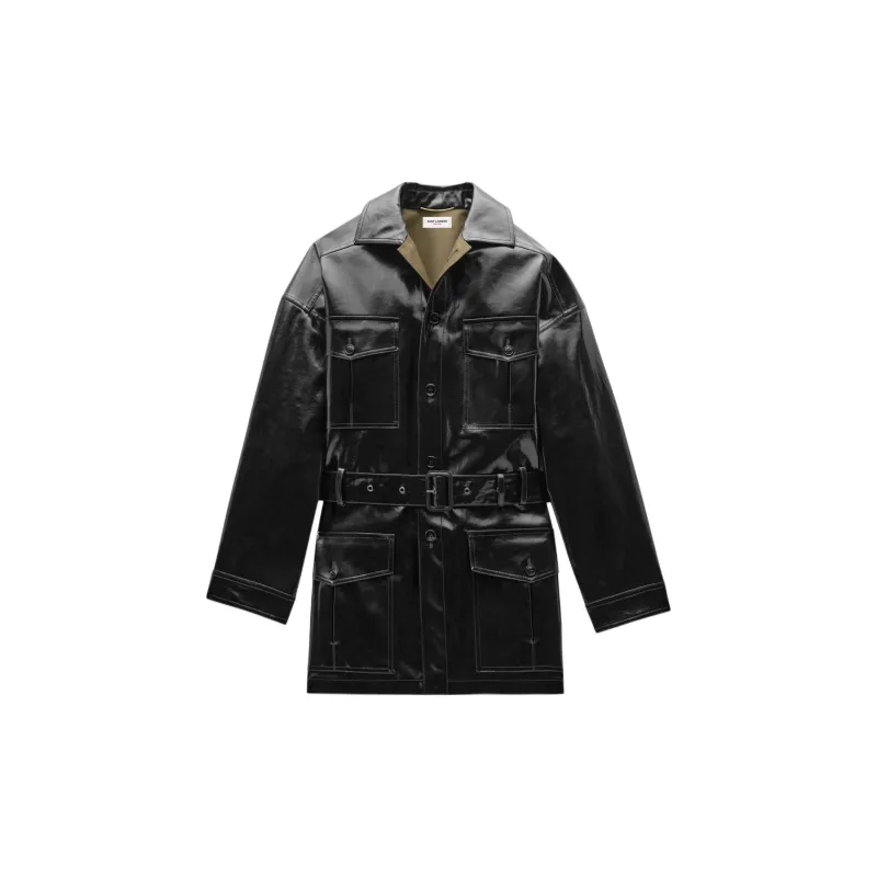 SAINT LAURENT Saharienne Jacket 'Black/Khaki'-1