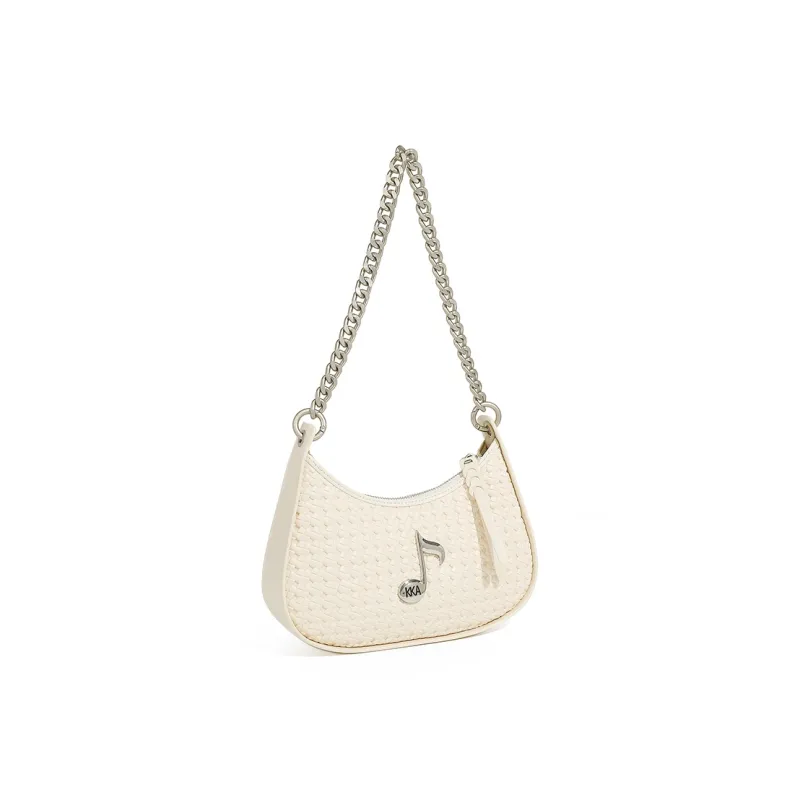 KKA Fabric, PU Shoulder Bag Women's Beige Yellow/Black-4