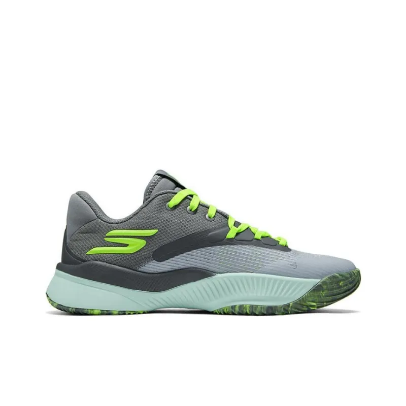 Skechers SKX Anti Slip Wear Resistant Low Top Running Shoes Men's Gray Green-1