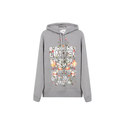 Burberry Floral Montage Print Hoodie Grey/Melange