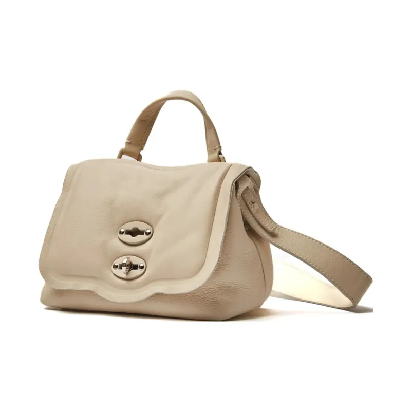 Zanellato Calfskin Shoulder Bag Crossbody Bag Handbag Small Size Women's White Vanilla Macaroon-1